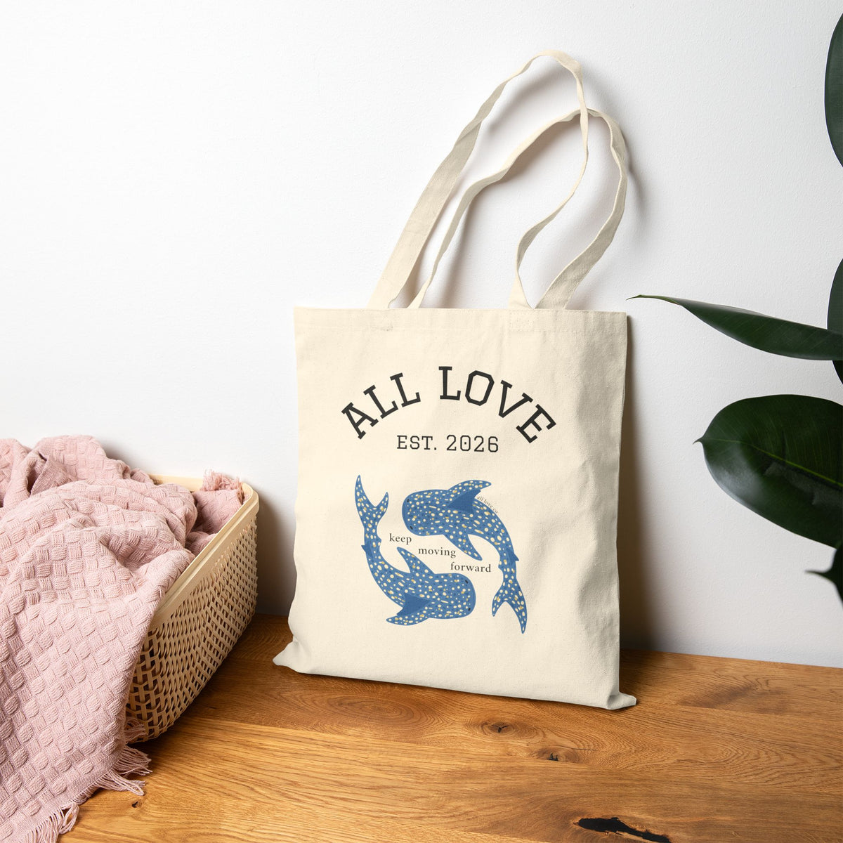 Cotton Canvas Tote Bag | All Love Whales