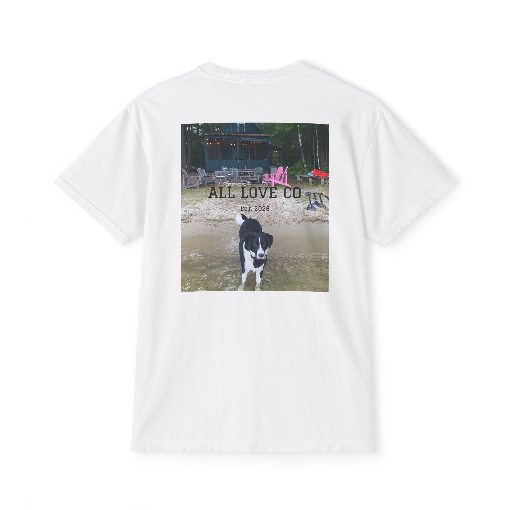 All Love Co Logo Pocket Tee | Garment-Dyed Graphic | Pocket Tee