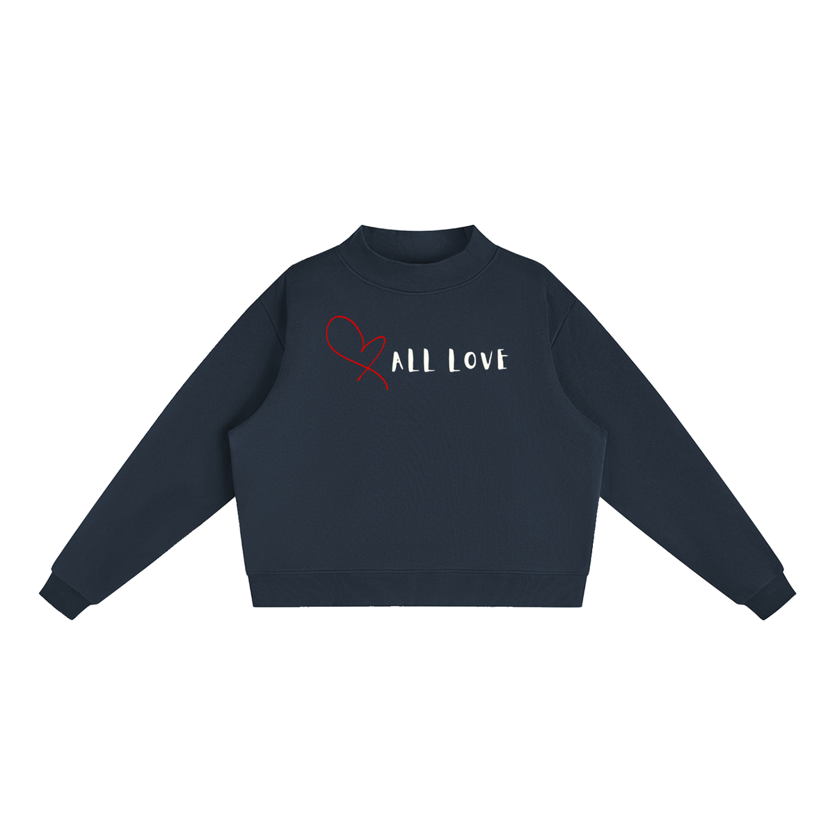 Oversized Mock-Neck Sweatshirt | Have a Heart Collection | Navy & Black