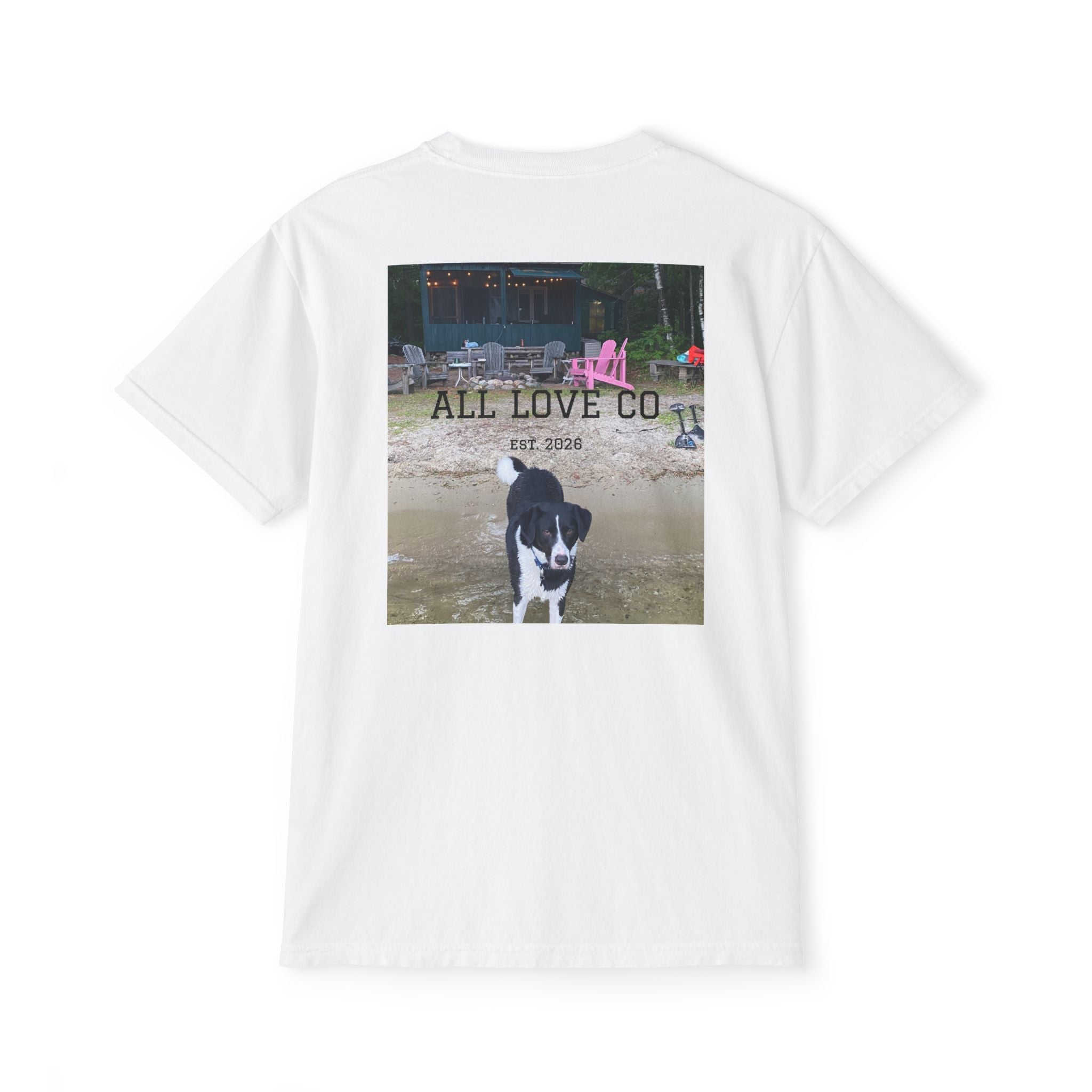 All Love Co Logo Pocket Tee | Garment-Dyed Graphic | Pocket Tee