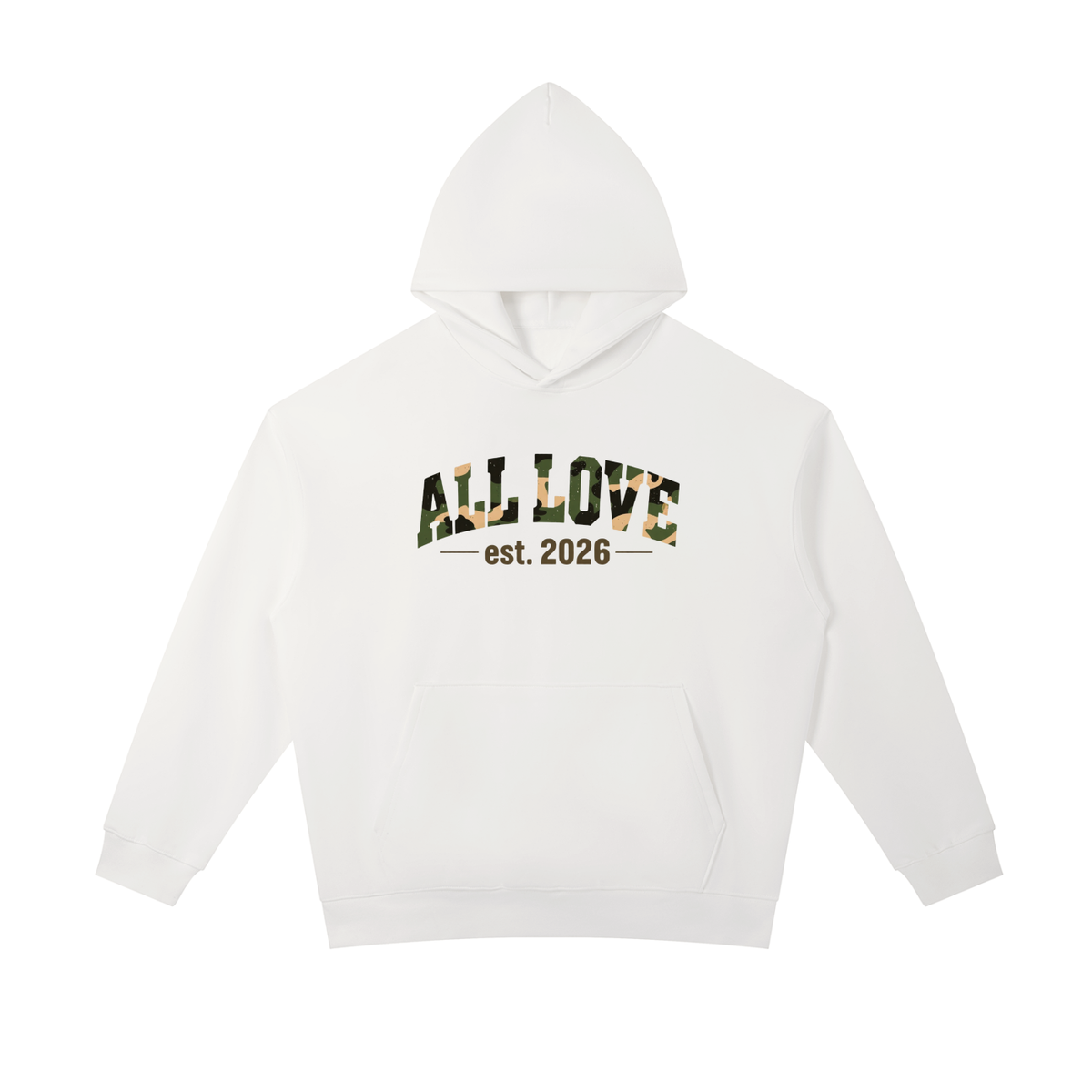 All Love Unisex Camo Hoodie | No Strings | 4 Colors