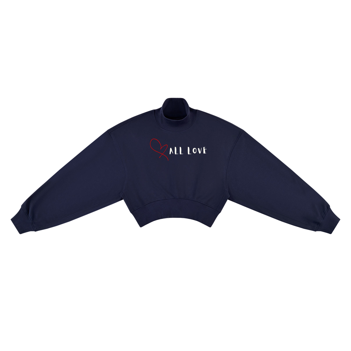 Cropped Mock-Neck Sweatshirt | Have a Heart Collection | Navy &  Black