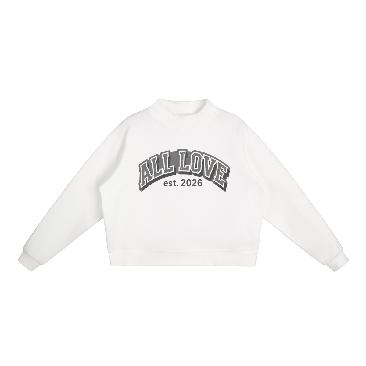 Oversized Mock-Neck Sweatshirt | OG All Love Collection | Speckled Bubble Letters