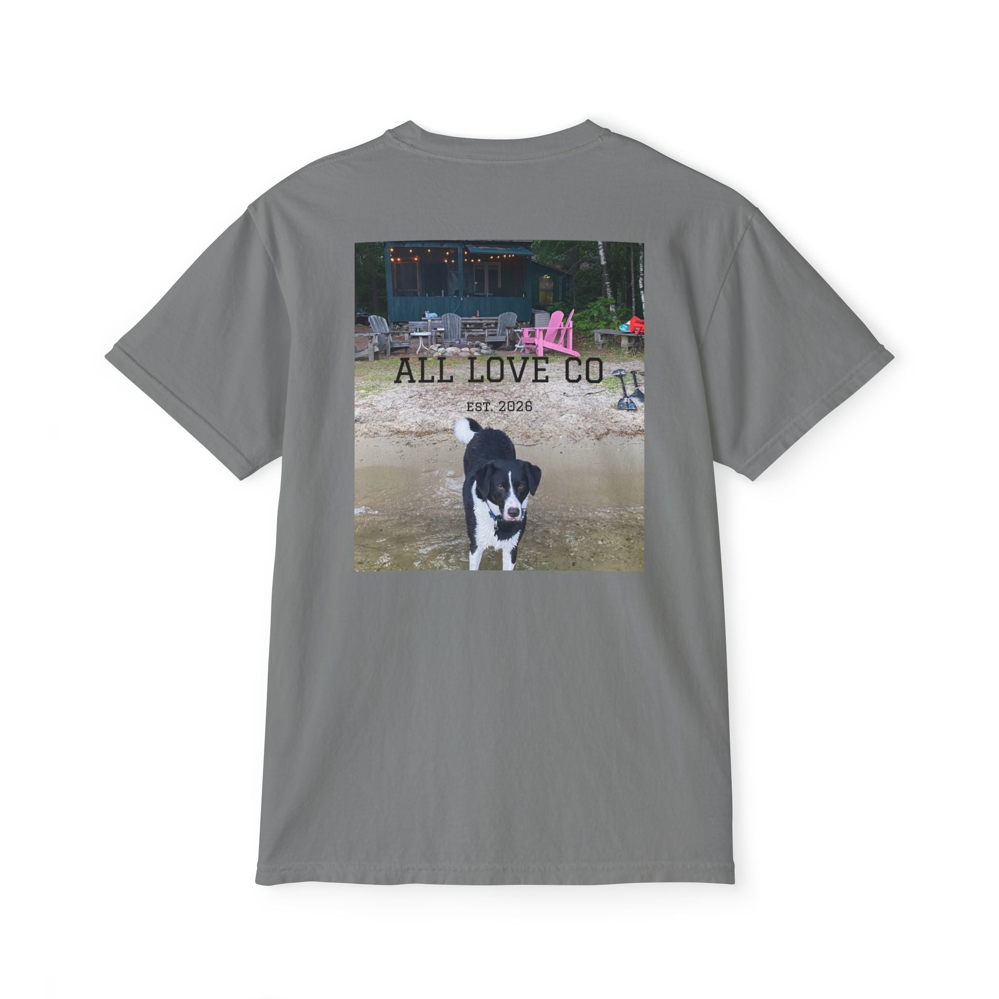 All Love Co Logo Pocket Tee | Garment-Dyed Graphic | Pocket Tee