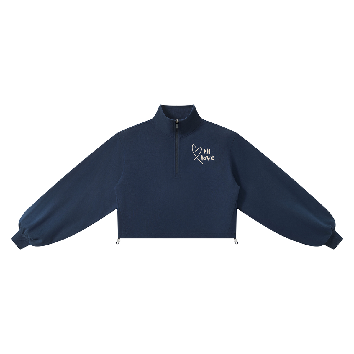 Mock-Neck Quarter-Zip Sweatshirt | Have a Heart Collection | Navy Blue & Black