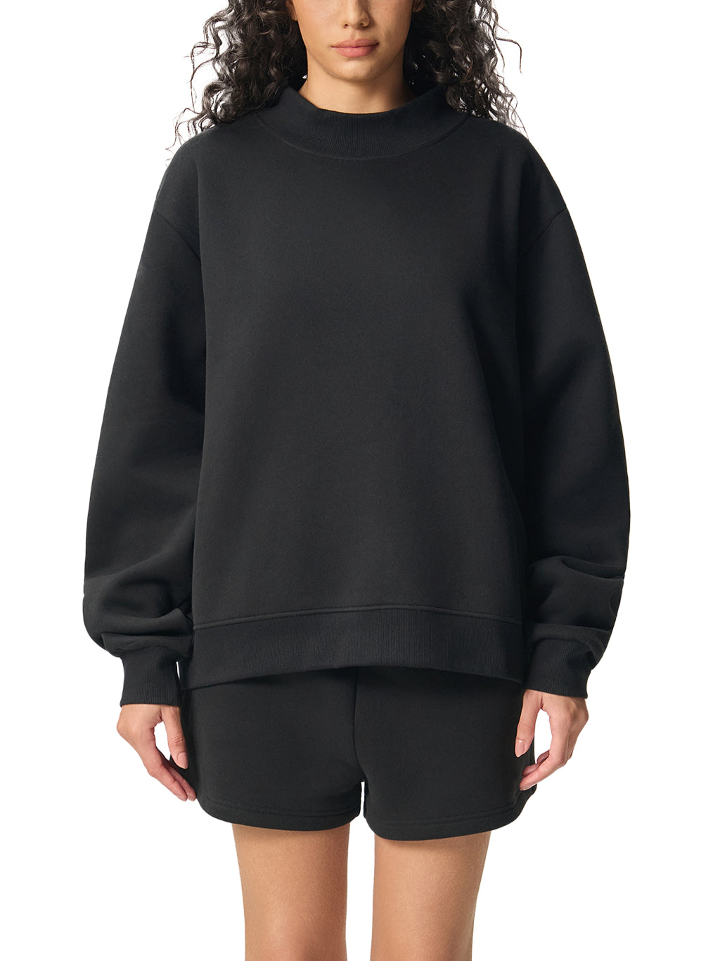 Oversized Mock-Neck Sweatshirt | Have a Heart Collection | Navy & Black