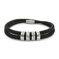 Leather Bracelet with Engraved Stainless Steel Beads | All Love · Take Care · Little Wins · Do It For You