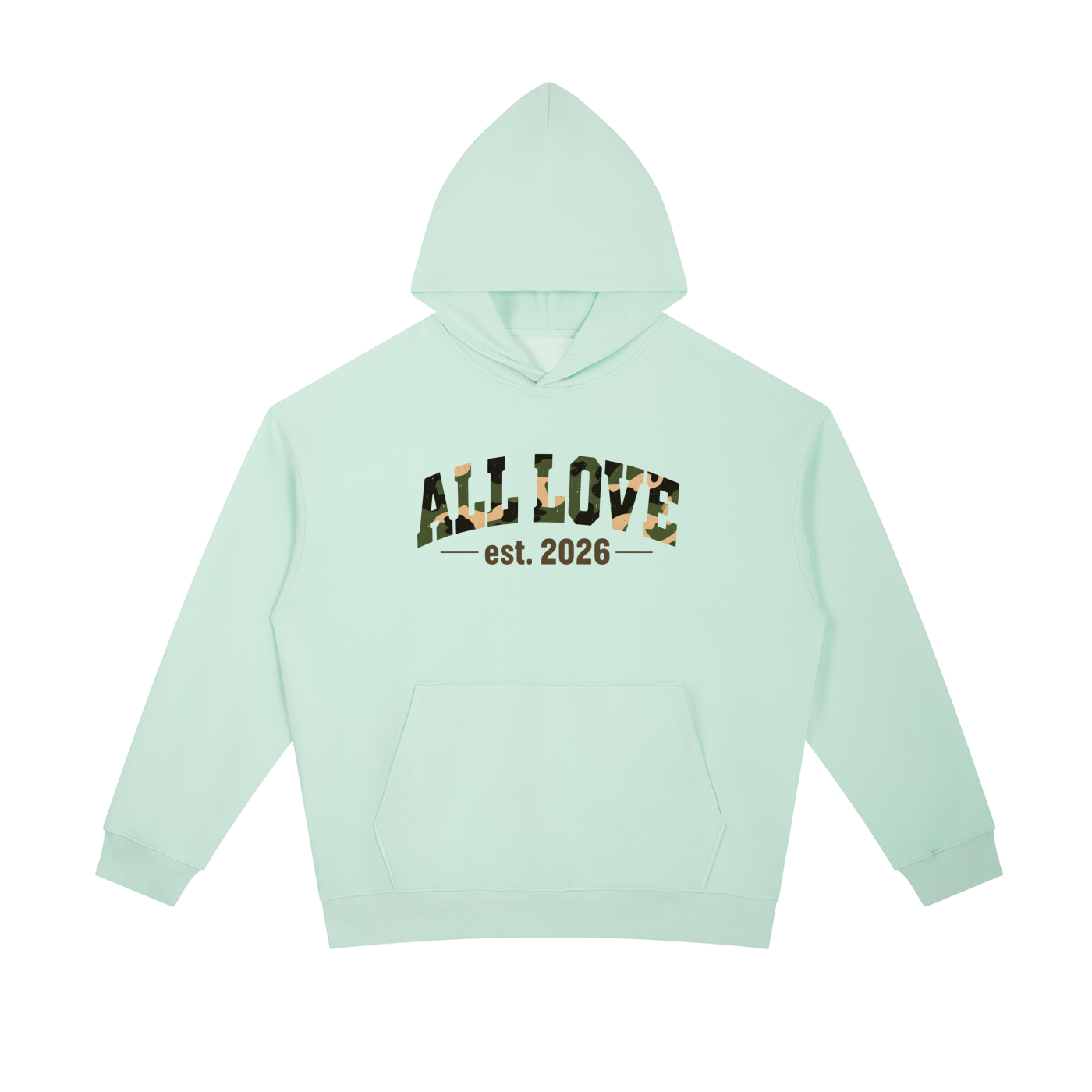 All Love Unisex Camo Hoodie | No Strings | 4 Colors