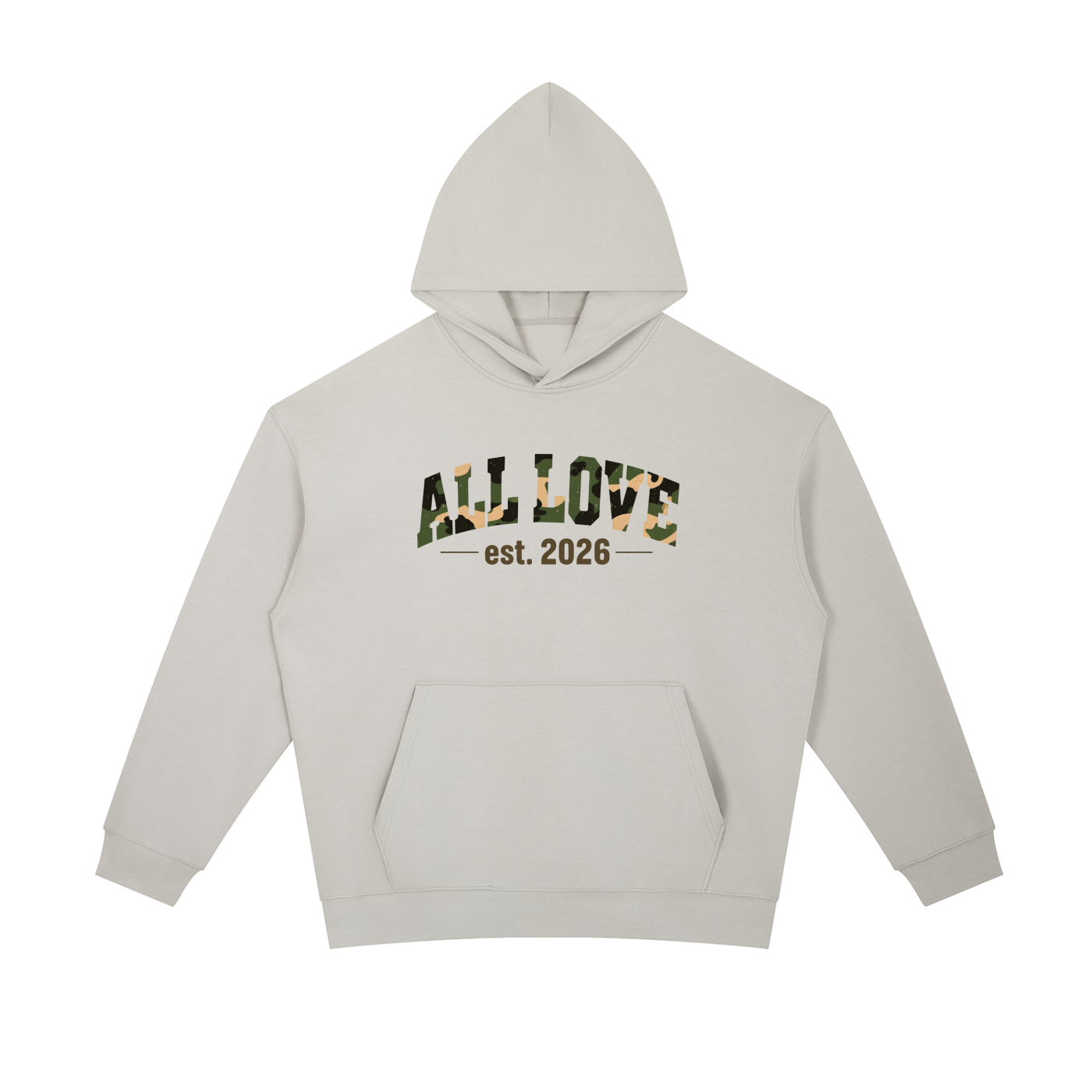 All Love Unisex Camo Hoodie | No Strings | 4 Colors