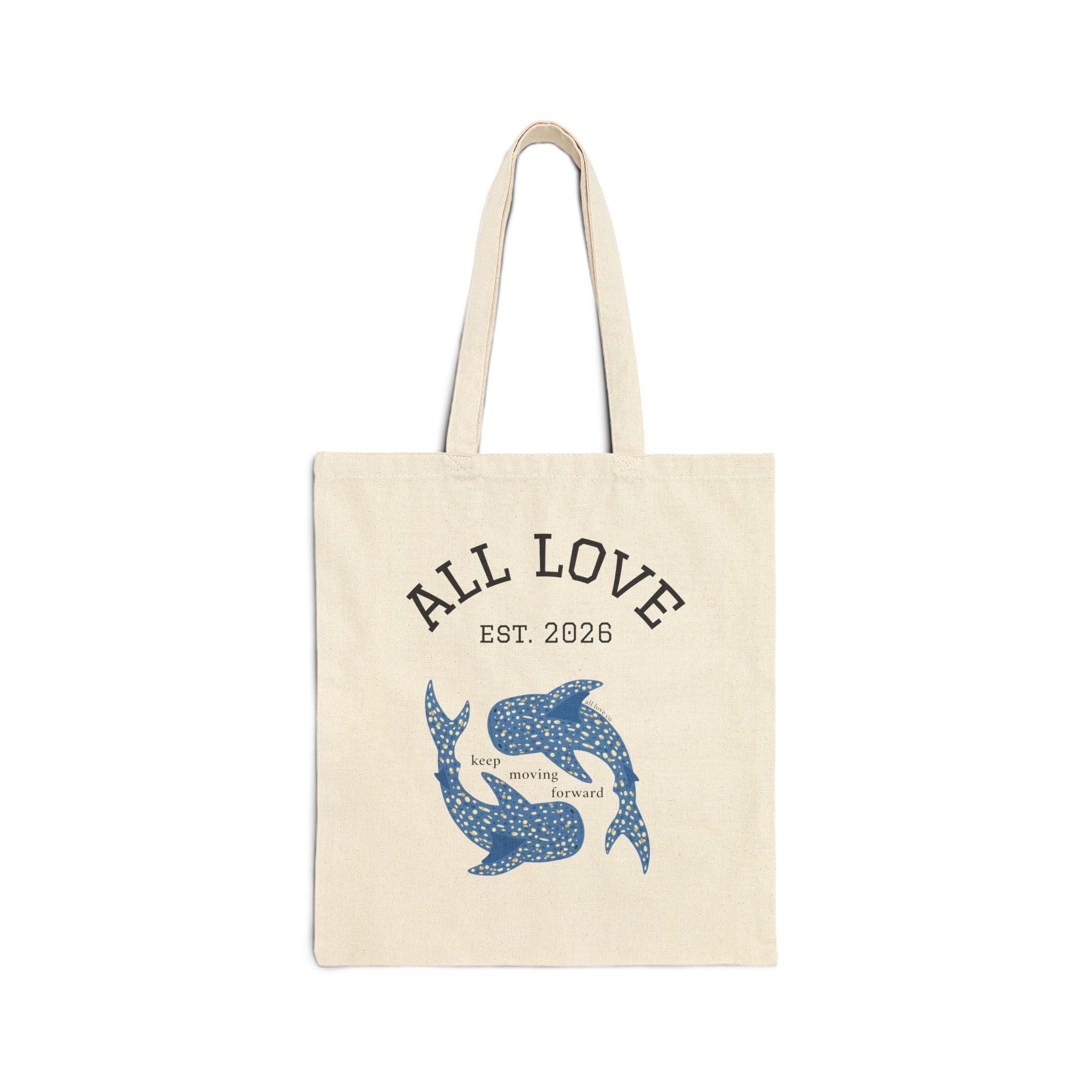 Cotton Canvas Tote Bag | All Love Whales