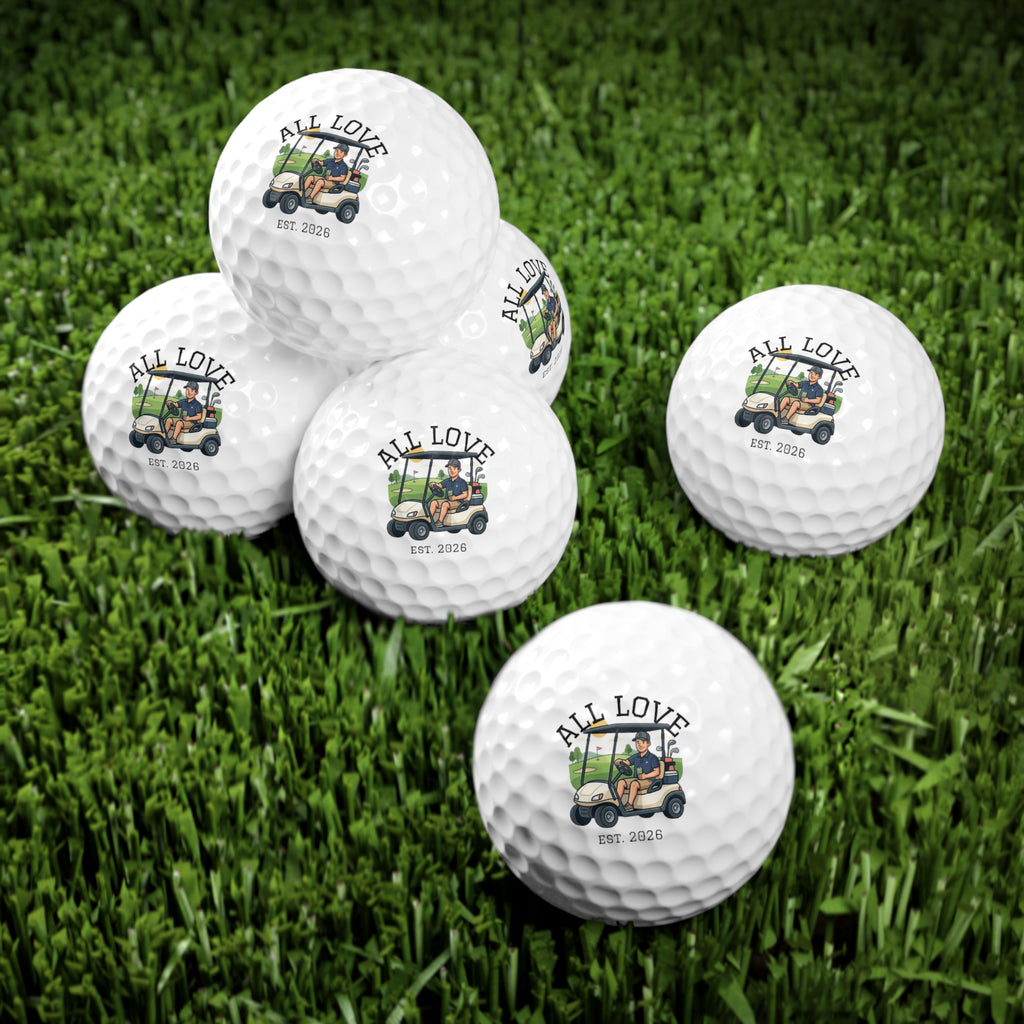 Set of 6 Golf Balls | Drinking Beer, Playing Golf | All Love Co