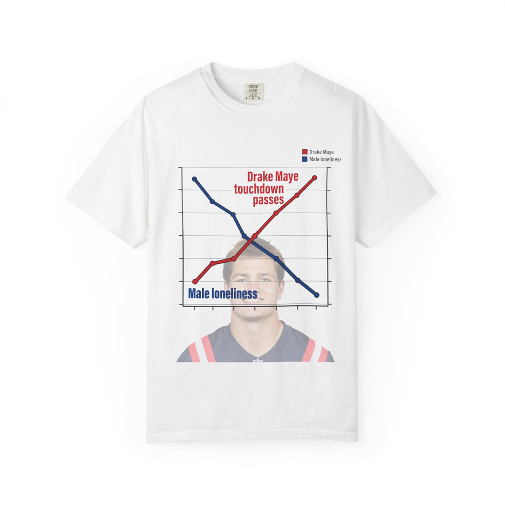 Drake Maye Male Loneliness Graph Tee | Funny Graphic Tee | All Love Co