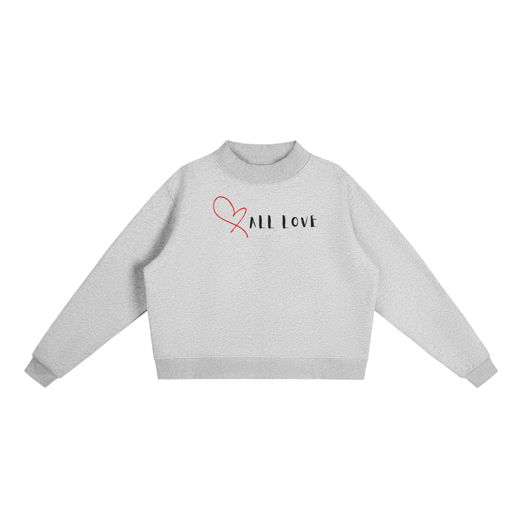 Oversized Mock-Neck Sweatshirt | Have a Heart Collection | Gray
