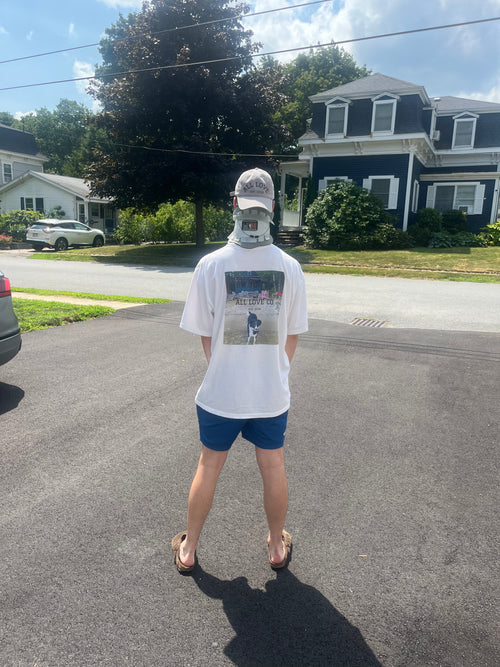 Auggie Logo Tee | Dog & Lake House Graphic Pocket Tee | All Love Co