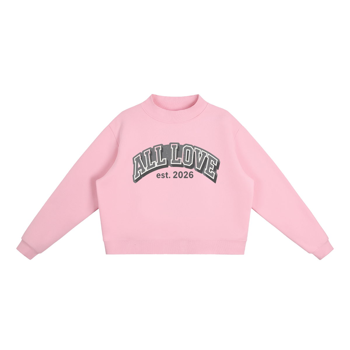 Oversized Mock-Neck Sweatshirt | OG All Love Collection | Speckled Bubble Letters