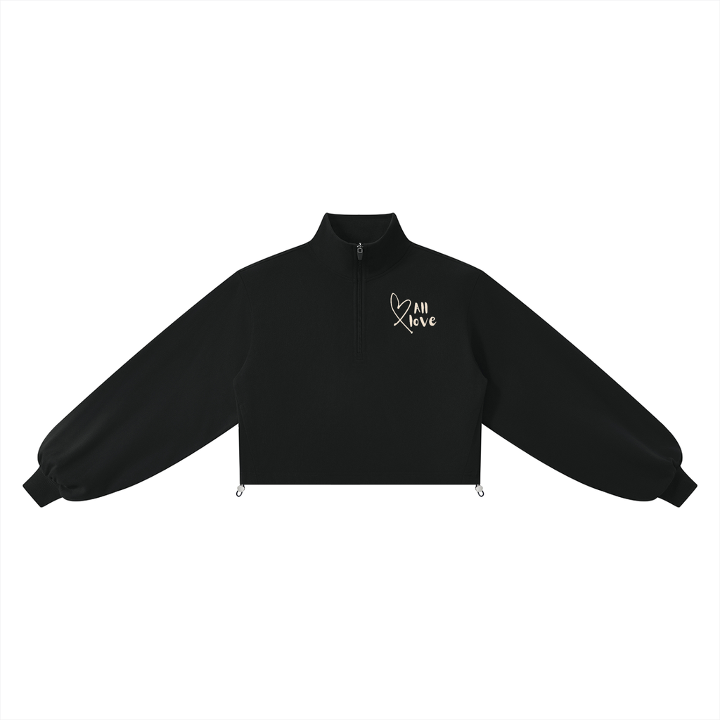 Mock-Neck Quarter-Zip Sweatshirt | Have a Heart Collection | Navy Blue & Black