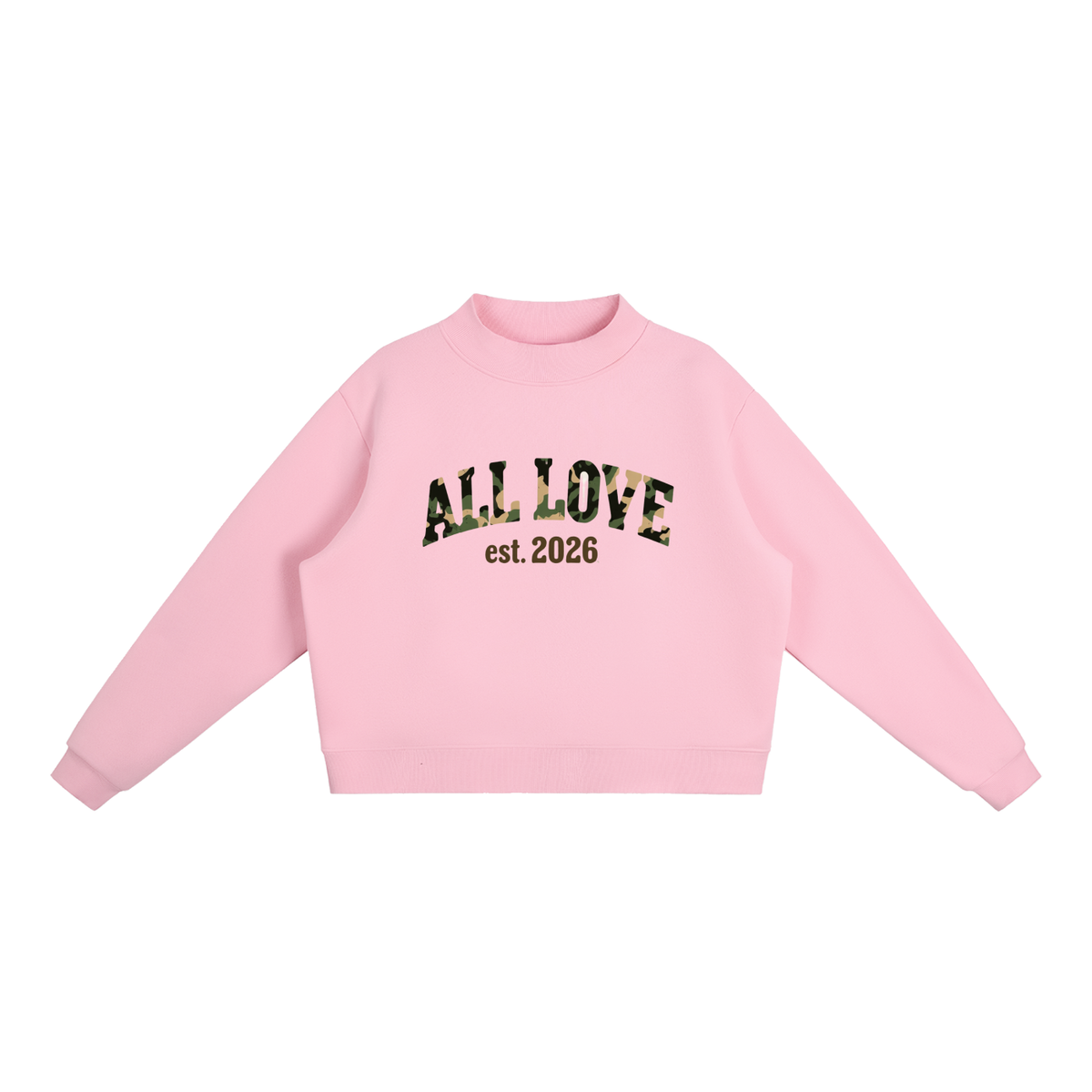 Women's MockNeck | NOT CROPPED | Camouflage Font | 4 Colors | All Love Co