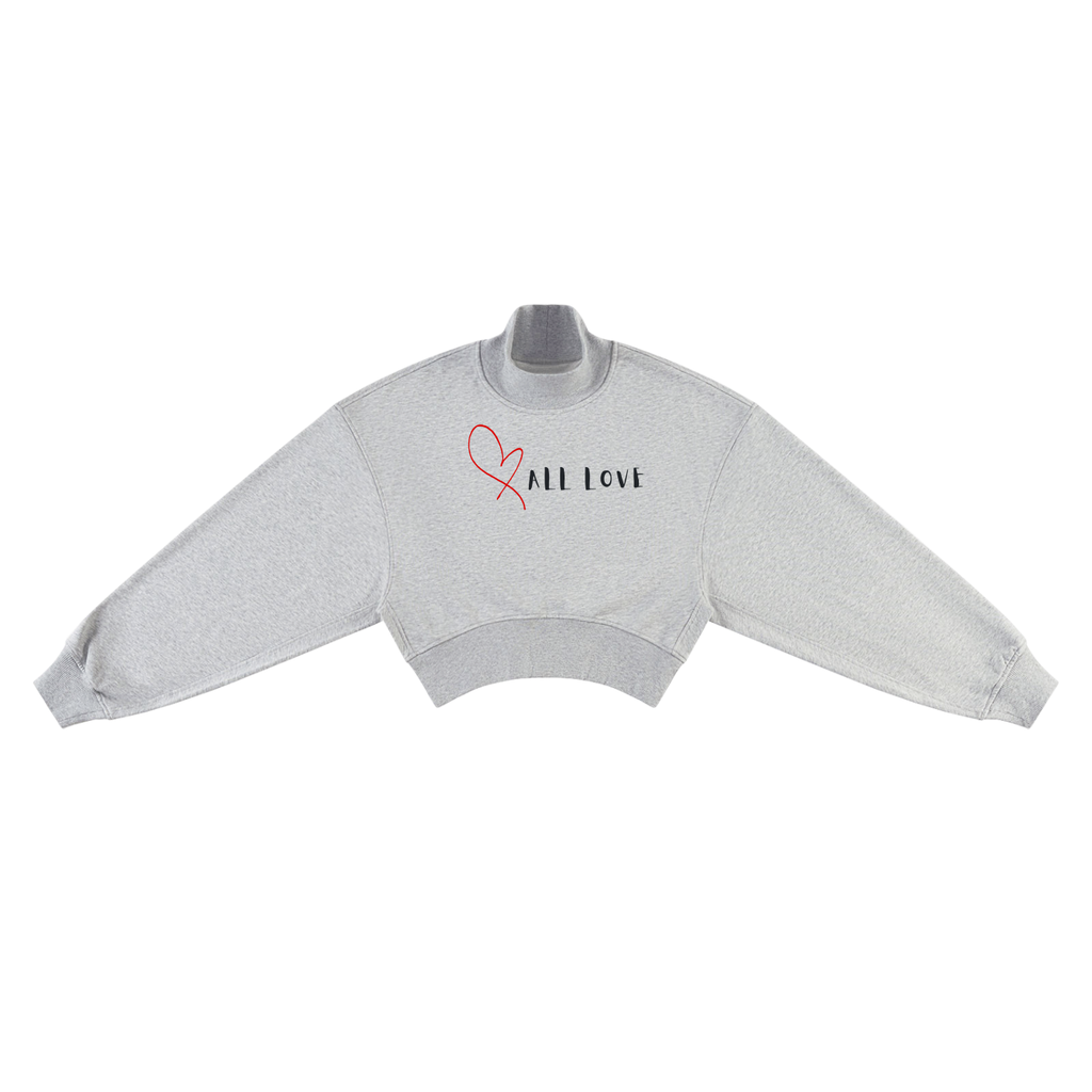 Cropped Mock-Neck Sweatshirt | Have a Heart Collection | Grey