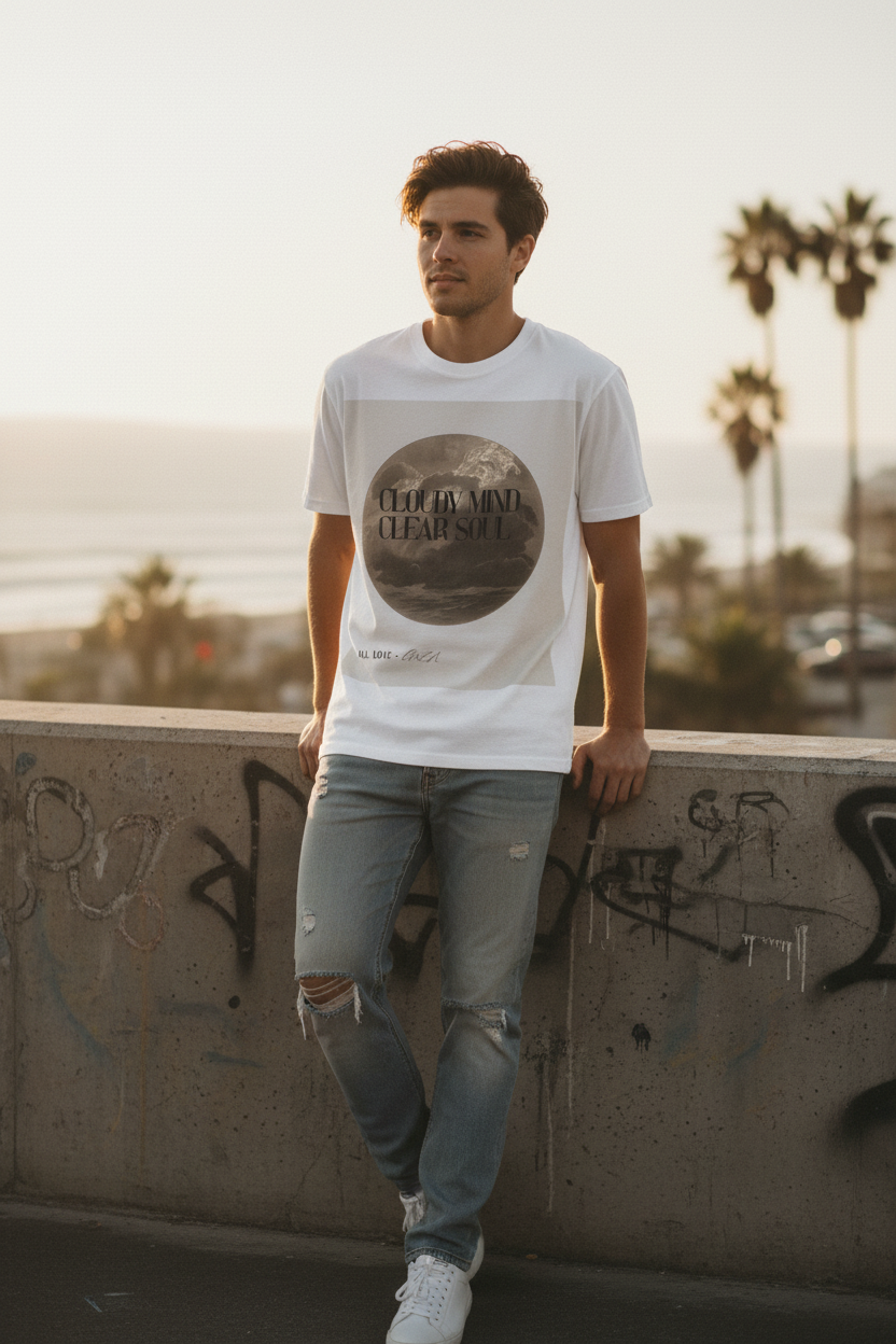 Cloudy Mind Clear Soul Tee Lifestyle