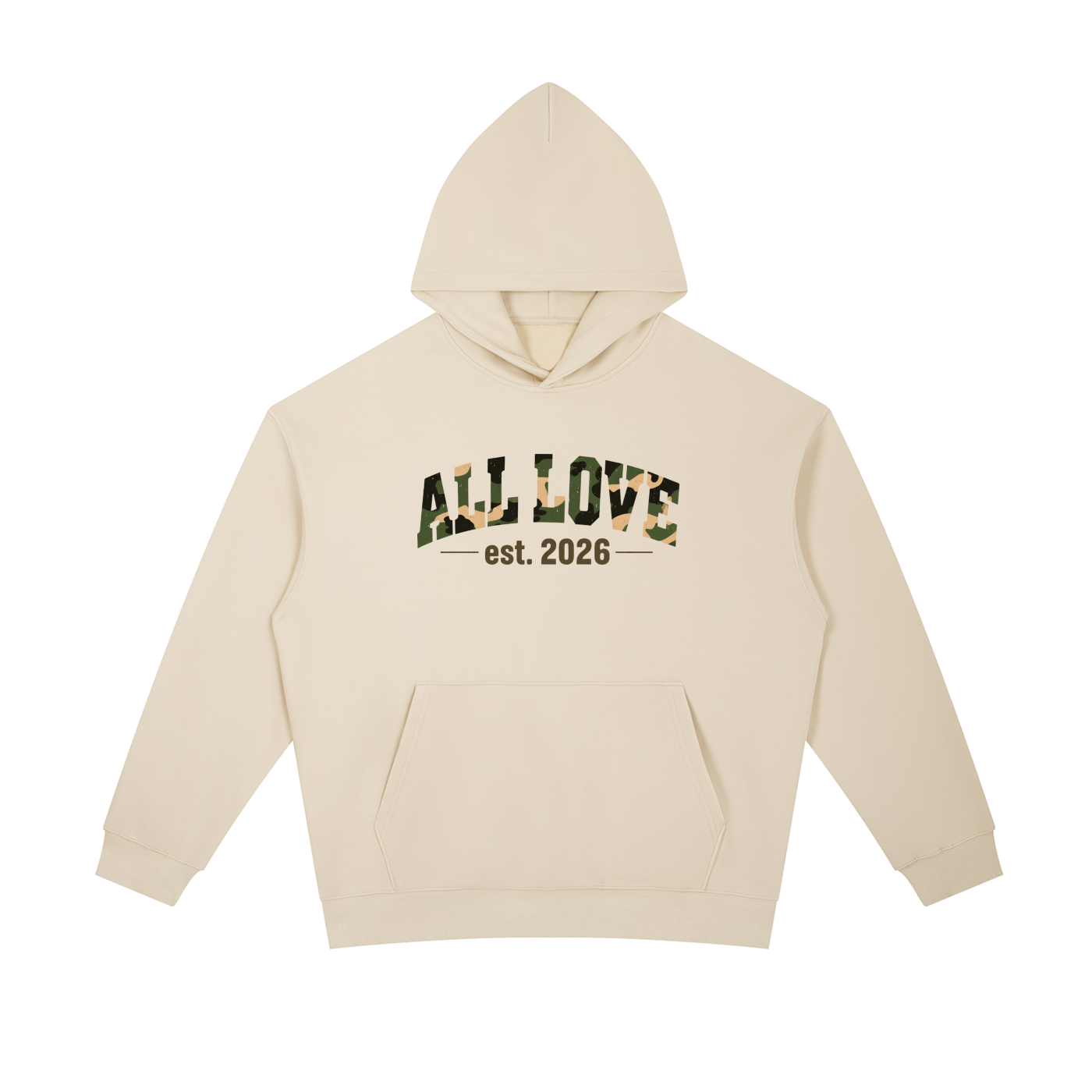 All Love Unisex Camo Hoodie | No Strings | 4 Colors