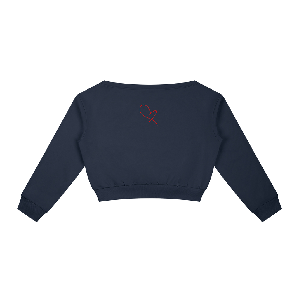 Off-the-Shoulder Boatneck Sweatshirt | Have a Heart Collection | Royal Blue & Black