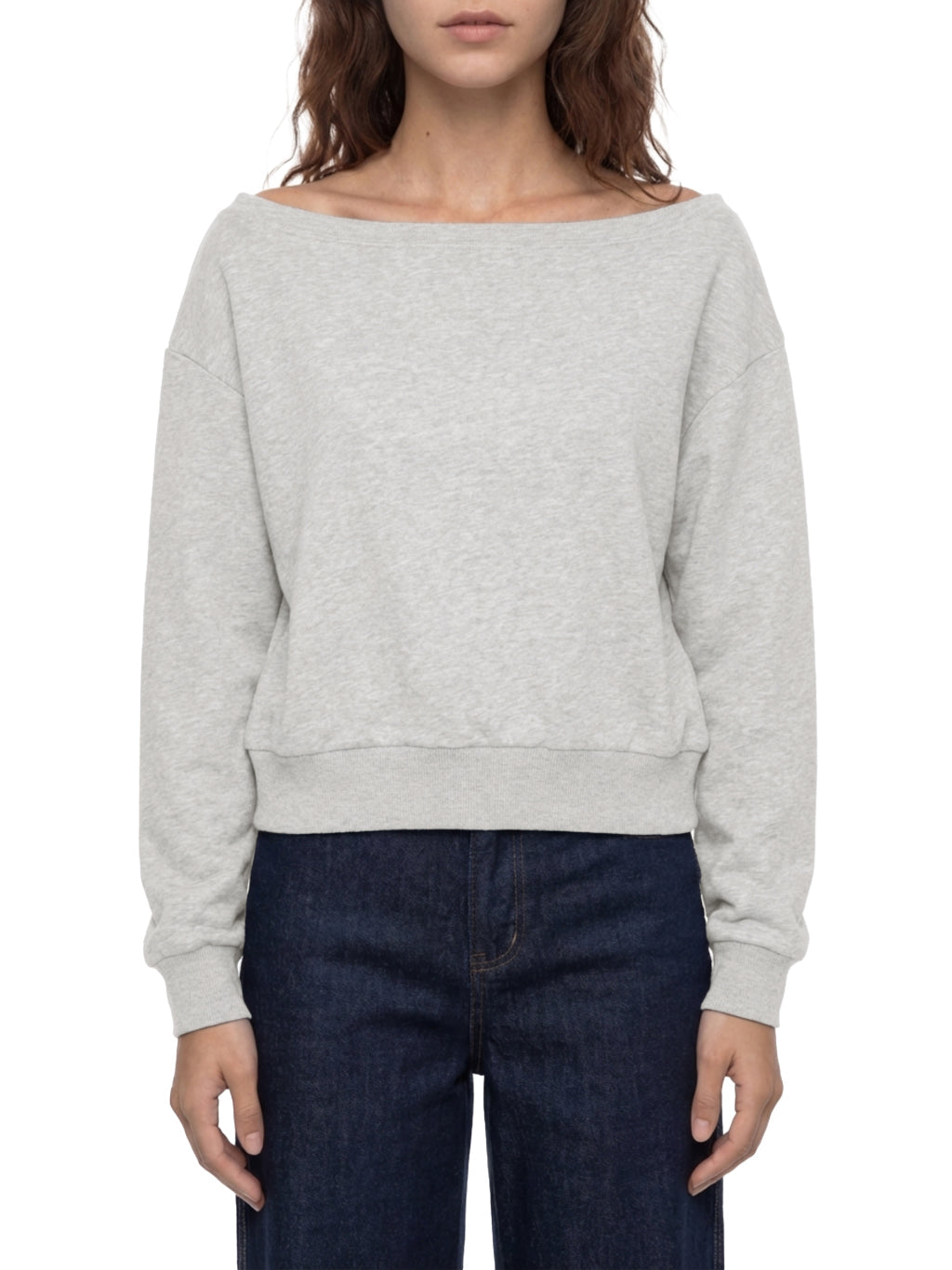 Off-the-Shoulder Boatneck Sweatshirt | Have a Heart Collection | Royal Blue & Black