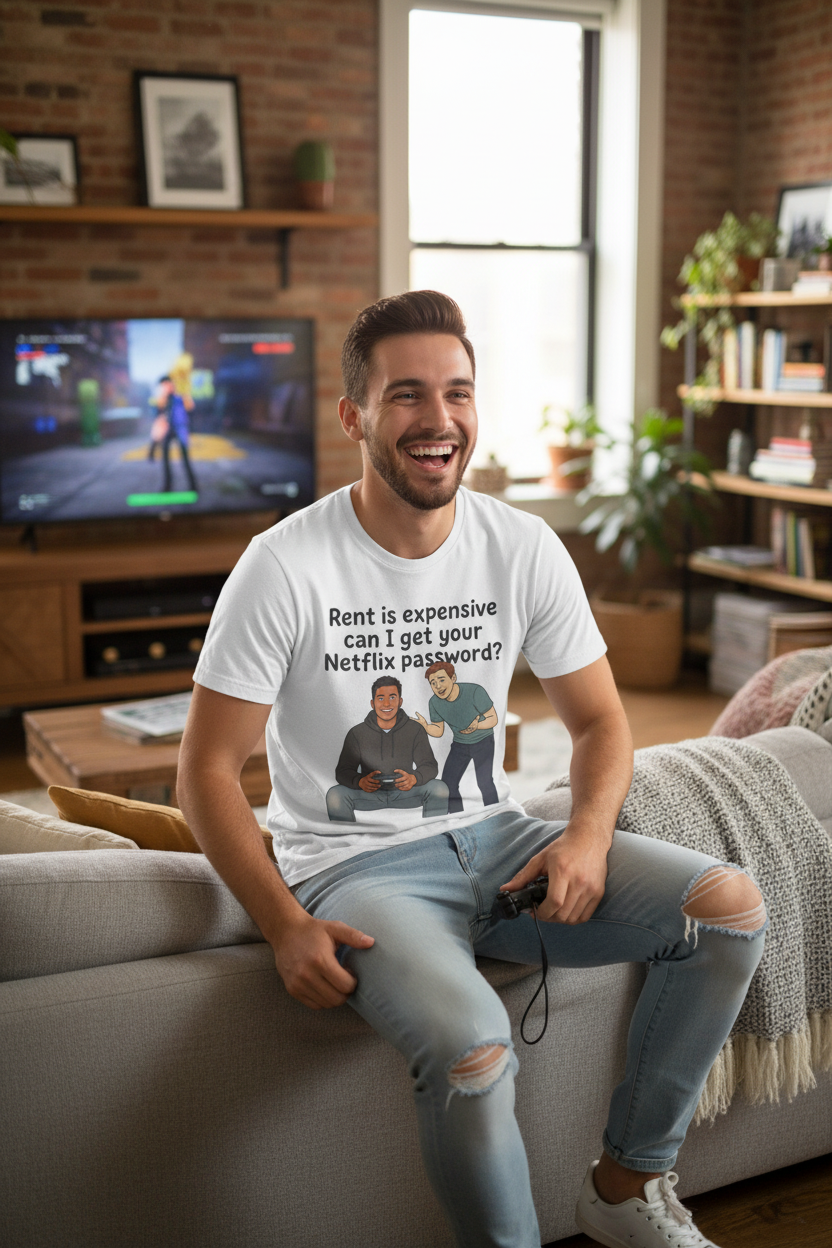 Rent is Expensive Netflix Tee Mockup