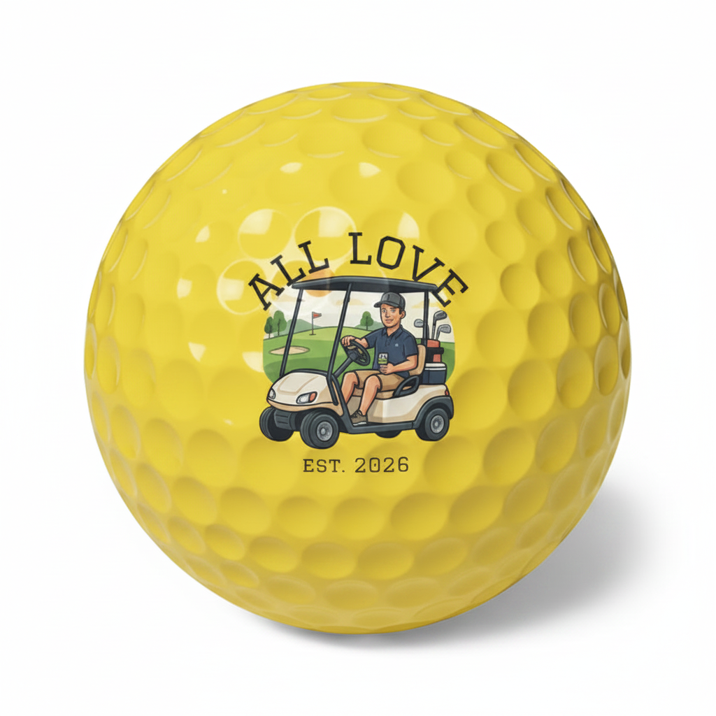 Set of 6 Golf Balls | Playing Golf | Drinking Beer | All Love Co
